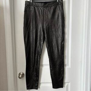 Spanx Faux Leather Pants Size Large Women’s Stretchy Baddie Biker Brown